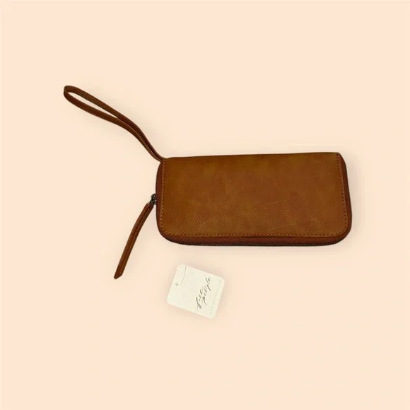 Free People Brown Zip Around Wristlet Wallet - Picture 4 of 6